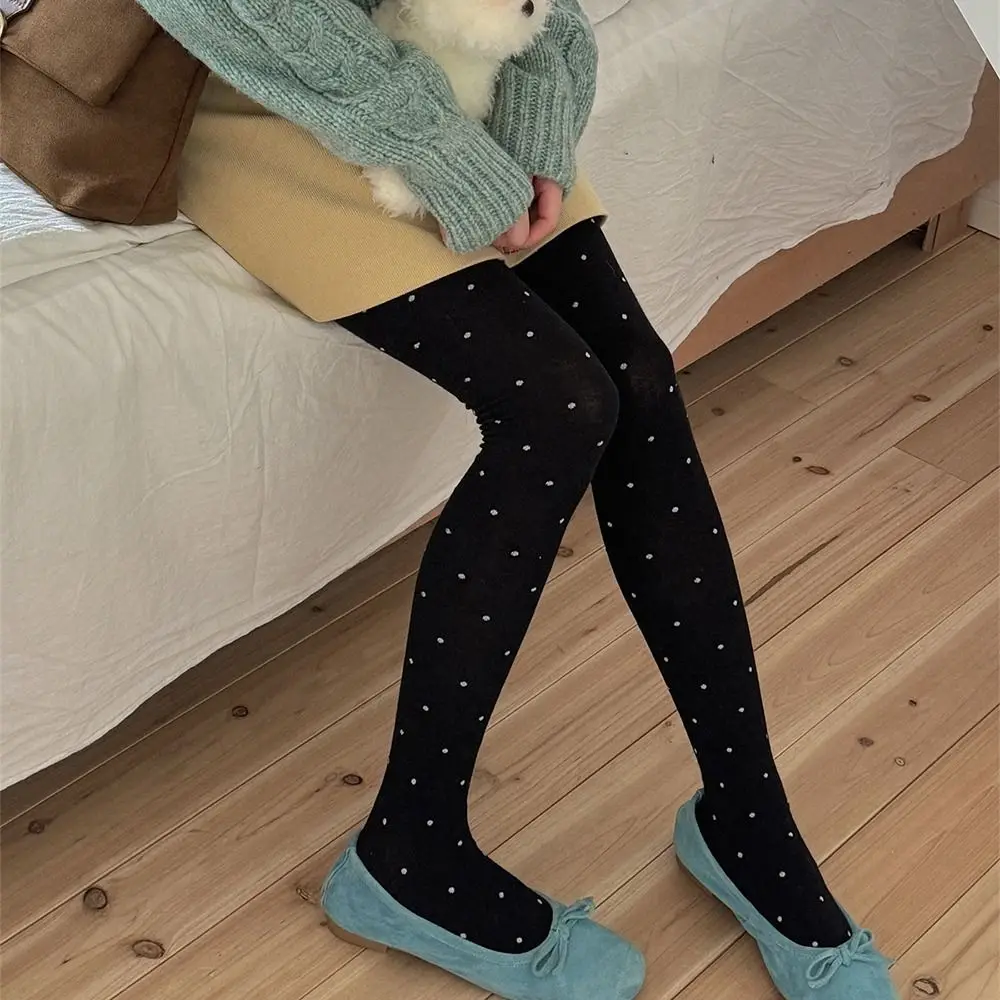 

Y2K Fashionable Polka Dot Pantyhose Speckled Breathable Women's Leggings Thick Soft Winter Thermal Tights Lolita Fashion