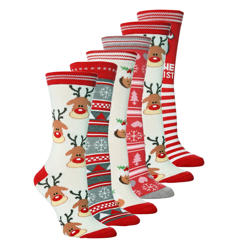 New Christmas Socks Elk Women Men's Socks New Year Personality Mid tub Socks Christmas Cotton Kriss Kringle Gift Cotton