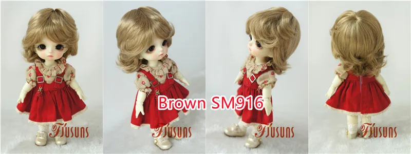 Doll Wigs JD075 1/6 1/8 1/4 1/3 Short Boyish Cupid Curls Synthetic Mohair BJD Wigs 5-6' 6-7' 7-8' 8-9' OB11 YOSD Doll Hair