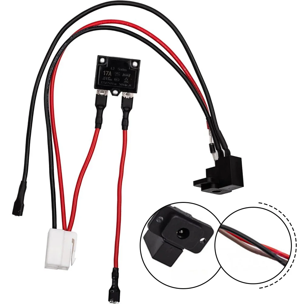 1pc 6V/12V/24V Rotondo Per Bambini Porta di Ricarica Per Auto Elettrica Presa del Caricatore Con Filo di Protezione Fusibile Integrato Per I Giocattoli Elettrici