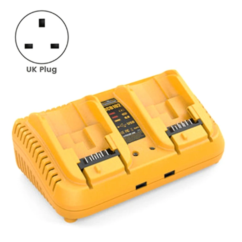 DCB102 Double Charger For Dewalt 12V 20V Lithium Ion Battery Charger