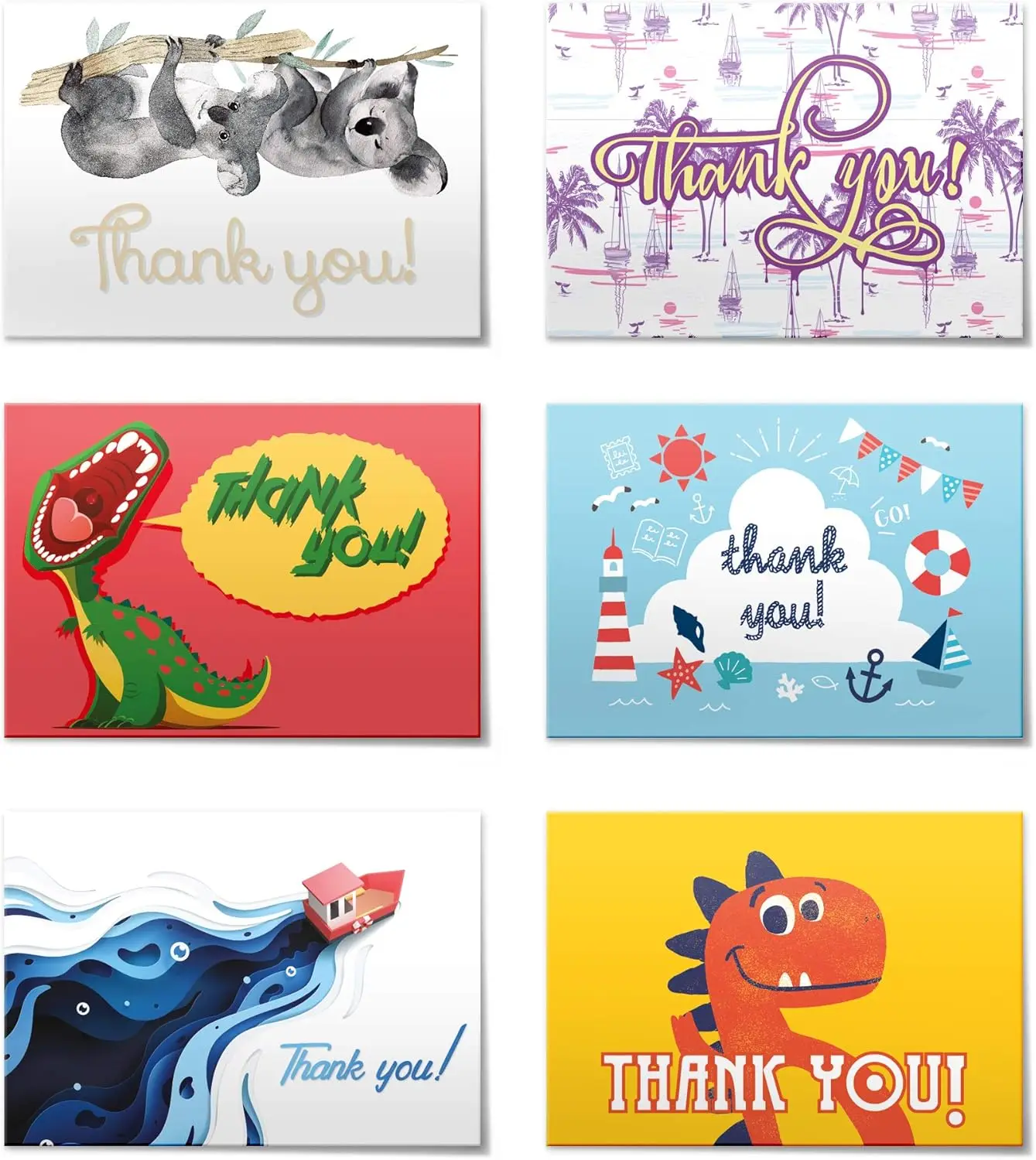 

(96pcs) Thank You Cards Set, Includes Blank Cards & Envelopes with Stickers, 4x6", "Seasonal" design