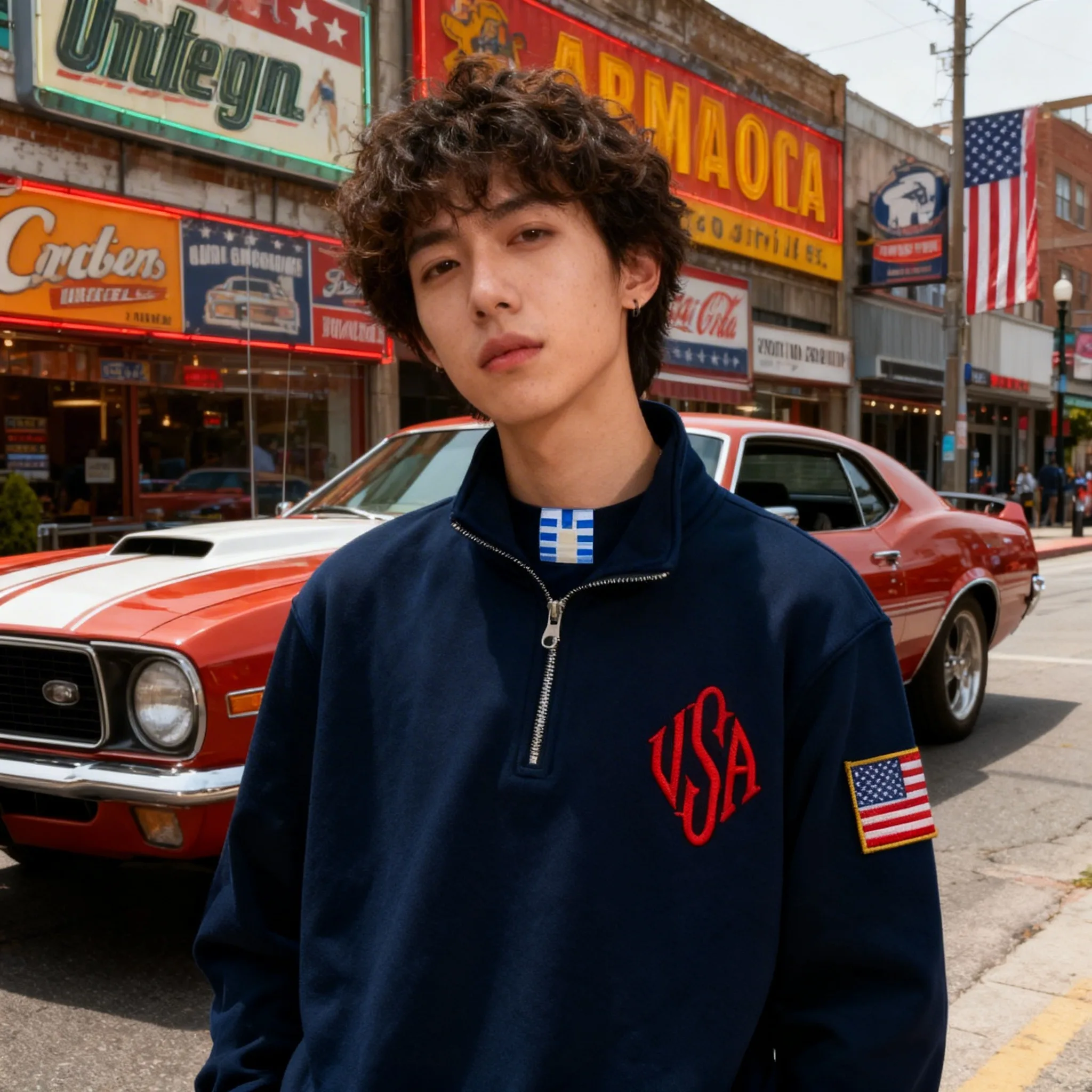 Sweat-shirts vintage avec drap - Mens Fashion Quarter Zip avis et prix