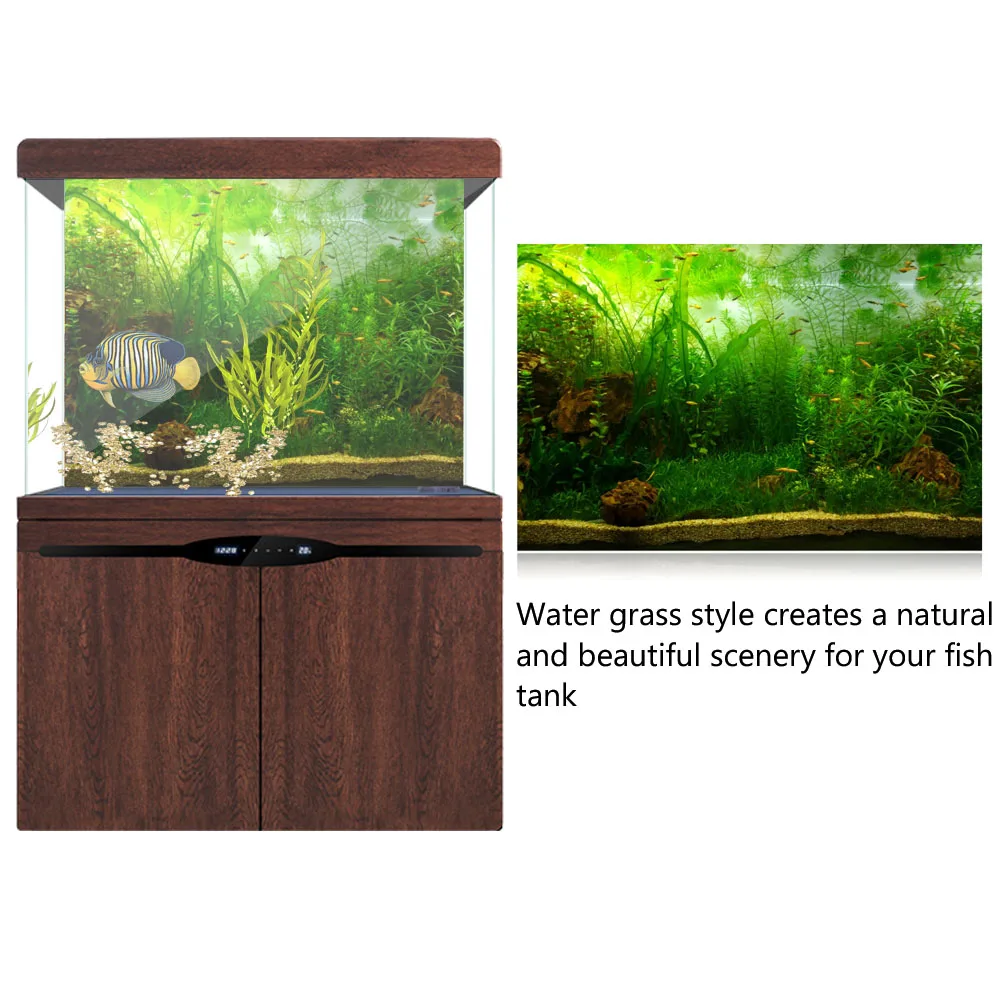 Water Grass Style Aquarium Fish Tank Background Poster PVC Adhesive Decor Sticker