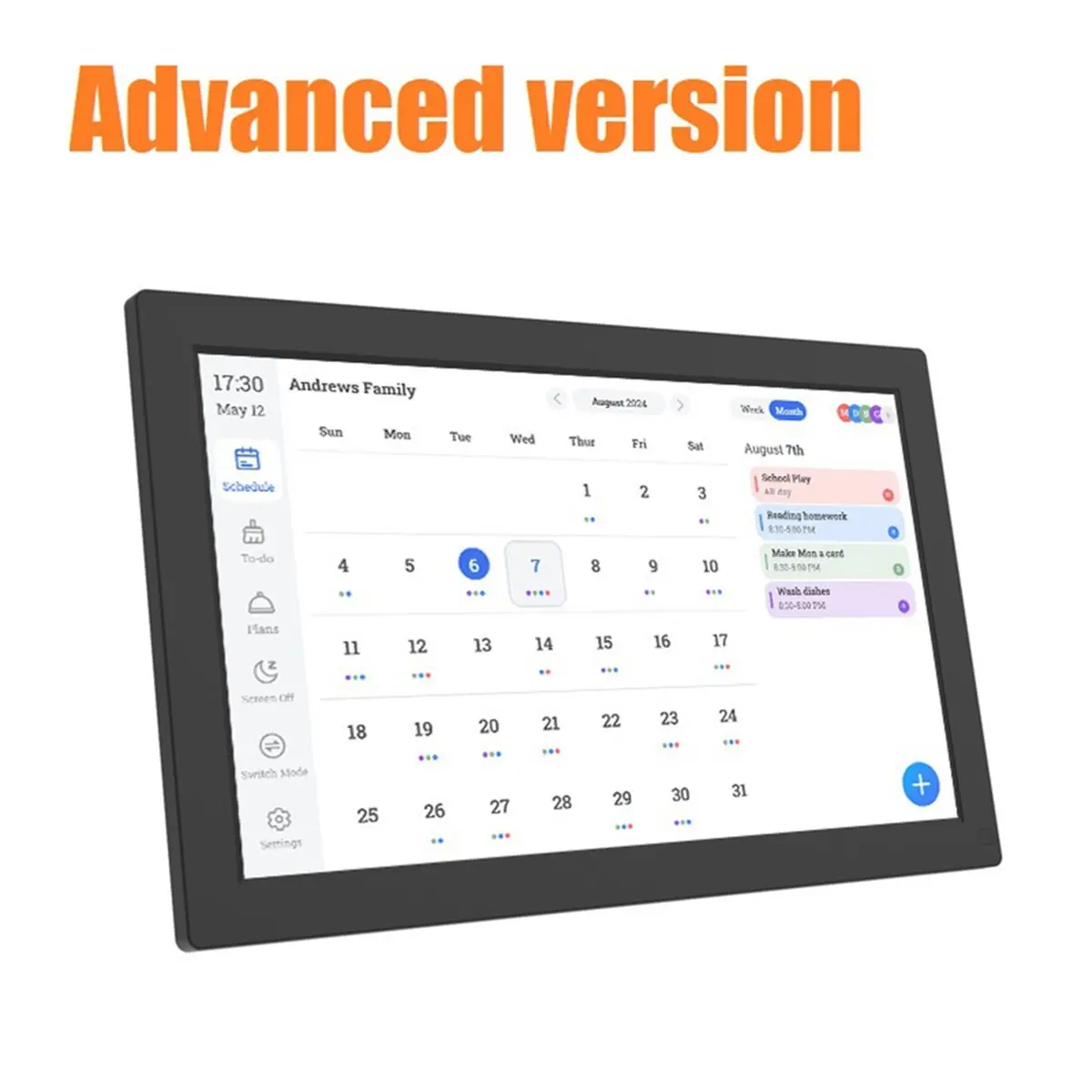 10.1 بوصة مخطط الأسرة الذكية التقويم الرقمي HD شاشة تعمل باللمس مع مخطط المهام خطط الوجبات FotoCube للعائلة الاتحاد الأوروبي التوصيل #5