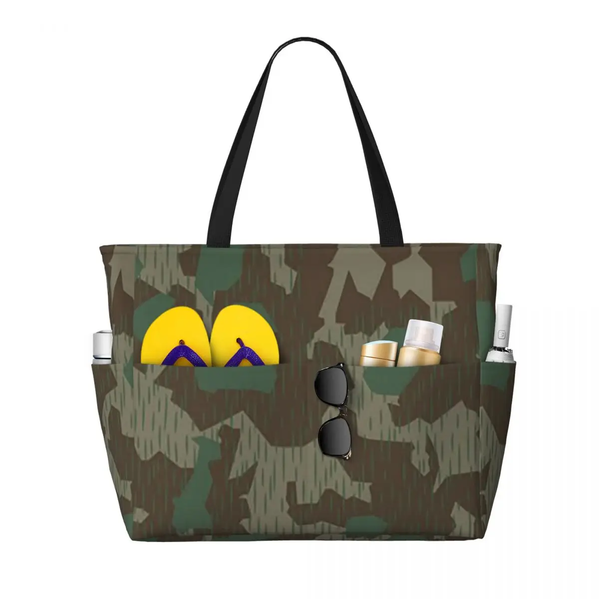 

WW2 Germany Military Splinter Camo Camouflage Beach Tote Bag Sport Gym Yoga Duffle Large Women Travel Bag Fitness bag
