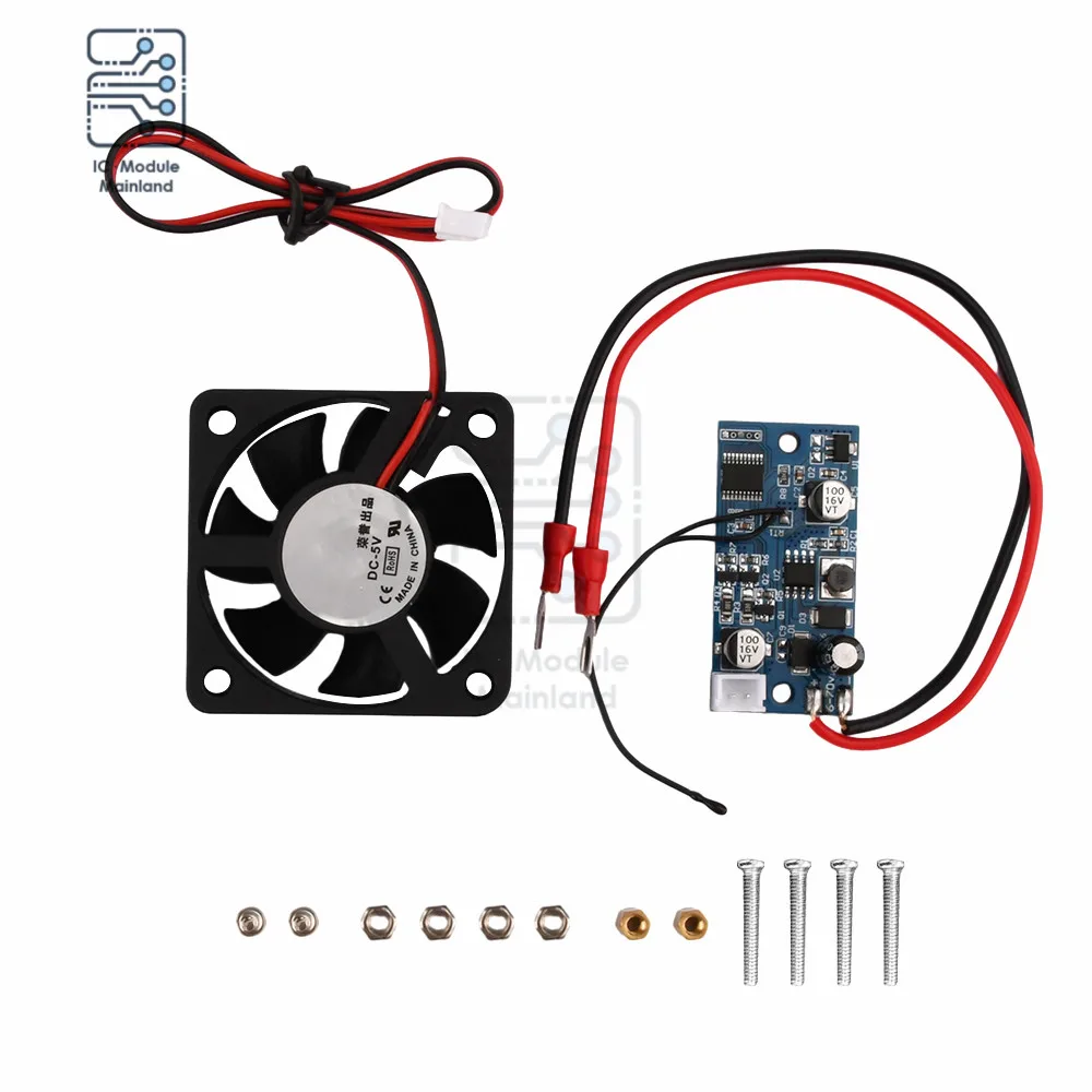 

DC 6-70V Intelligent Temperature Control Cooling Fan Module 3-speed Adjustable 2W Motor Cooling Speed Controller