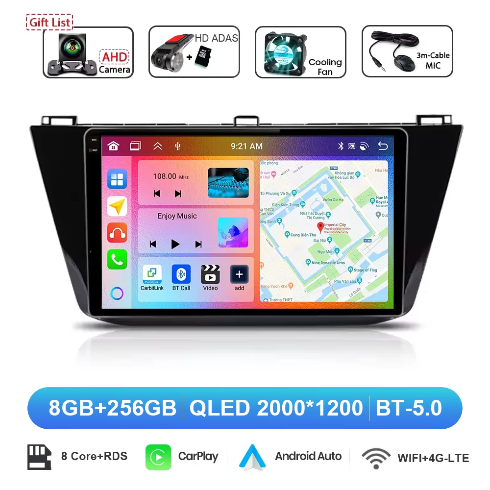 Android 15 Carplay Auto Radio Voor Volkswagen Tiguan 2 Mk 2016 2017 2018 2019 Multimedia Video Player Navigatie GPS stereo