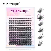 YUANZHIJIE-extensiones de pestañas postizas, 12 filas, esponjosas, maquillaje ruso de alta calidad, 144 piezas