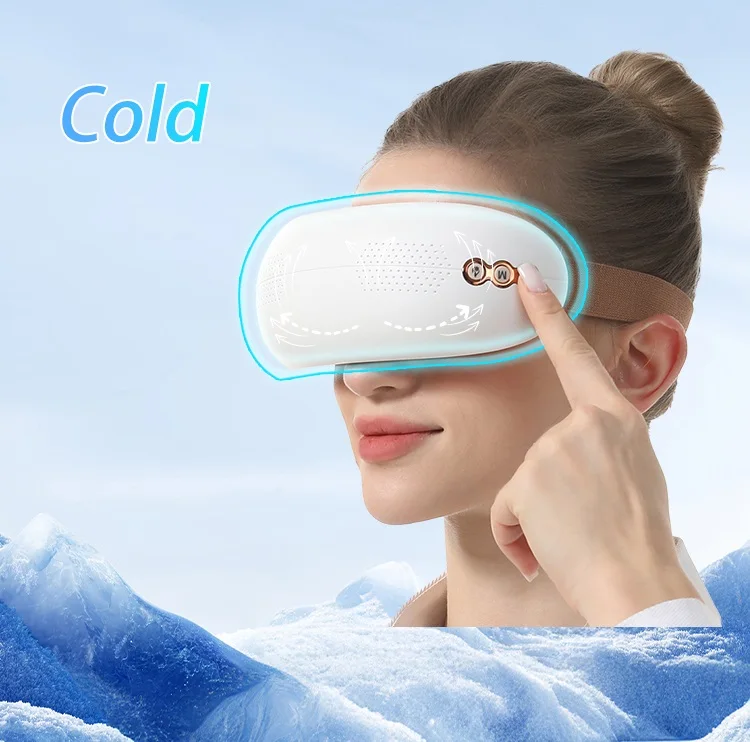 

Массажер для глаз с подогревом и холодным компрессором. Легкое устройство для ухода за глазами с 12 силиконовыми вибраторами для полегчения мигрени сухих глаз. Расслабление.