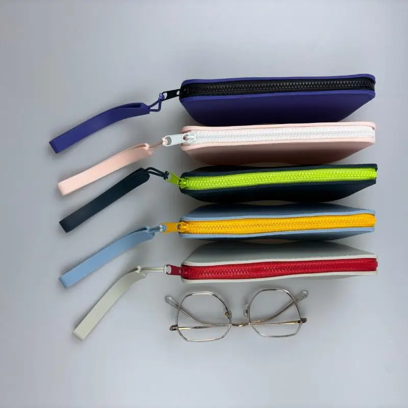 

Цельный портативный модный чехол для хранения очков, пыле- и водонепроницаемый силиконовый чехол для очков с застежкой-молнией, аксессуары «сделай сам»