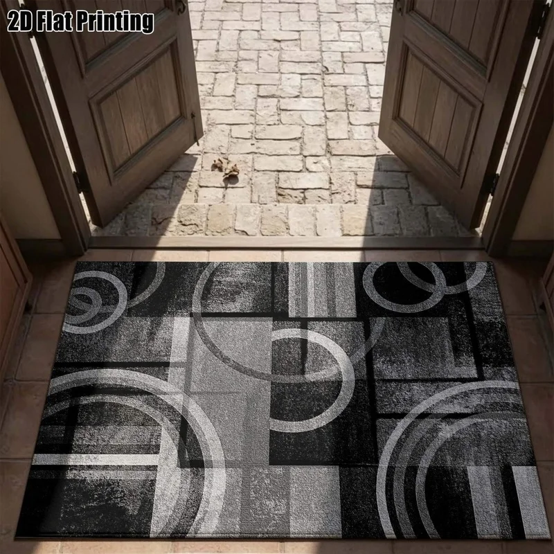 1Pc Modern Minimalist Geometric Abstract Carpet, Machine Washable, Personalized Decoration, Essential for Luxury Home, Suitable for Living Room, Bedroom, Entryway, Office, Corridor and Other Areas