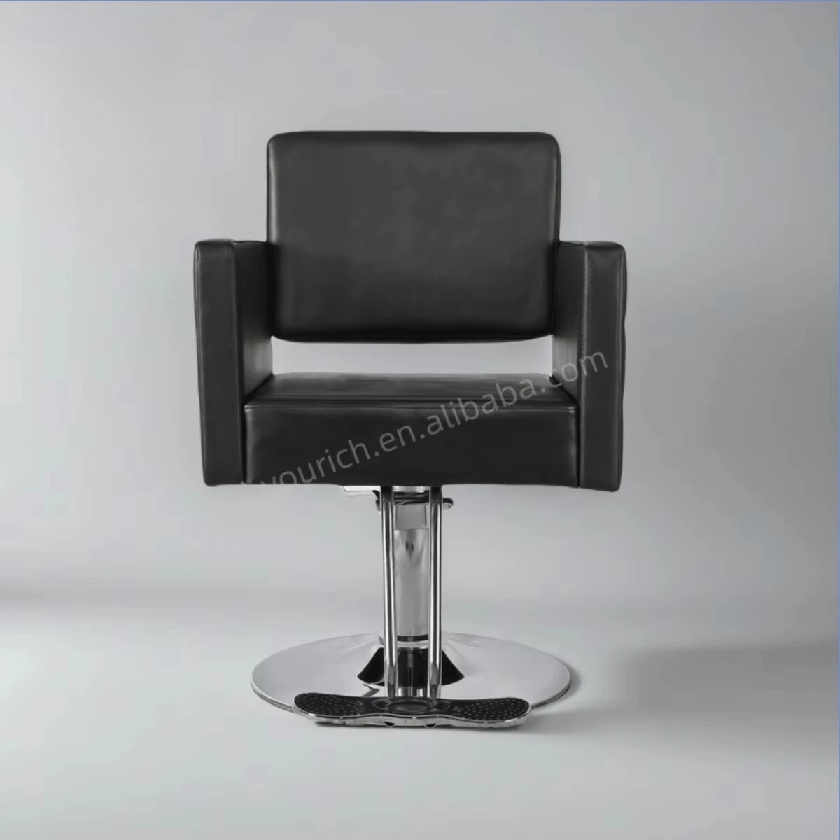 Silla de salón negra, silla de estilismo para mujer, silla de peluquería fácil de limpiar para salón de belleza