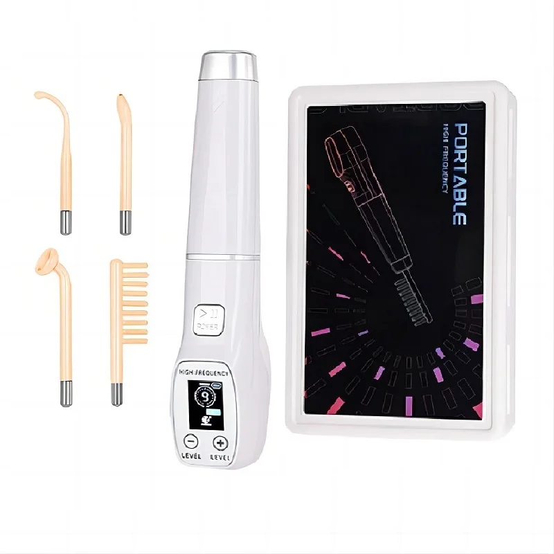 High Frequency Facial Machine Screen Display Neon Electro Therapy Wand Glass Tube Anti Acne Spot Remove Wrinkle Skin Care Device