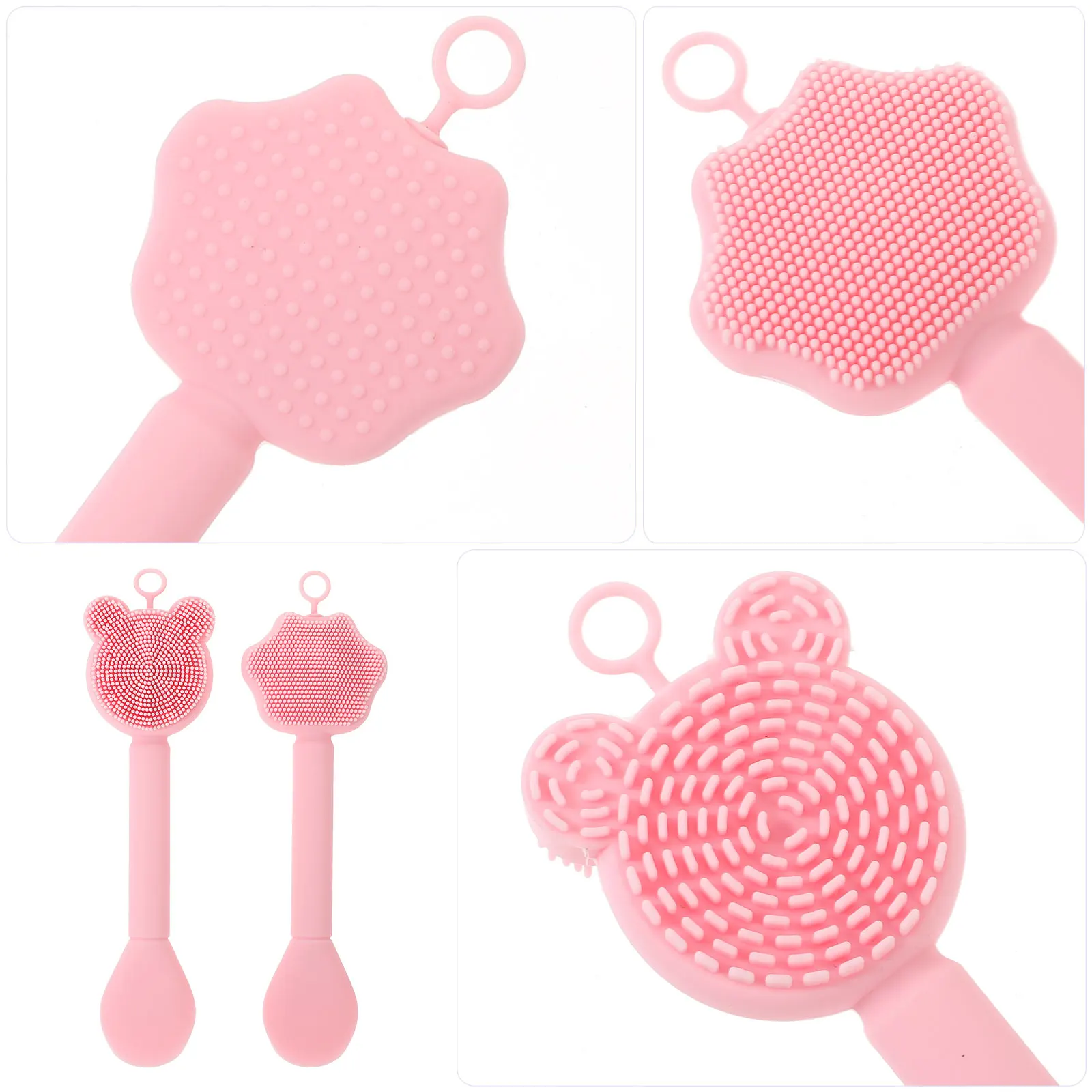 2 szt. Silikonowa szczoteczka do twarzy z podwójną końcówką, przenośny skrobak do twarzy do głębokiego oczyszczania porów, miękkie narzędzie do pielęgnacji skóry twarzy