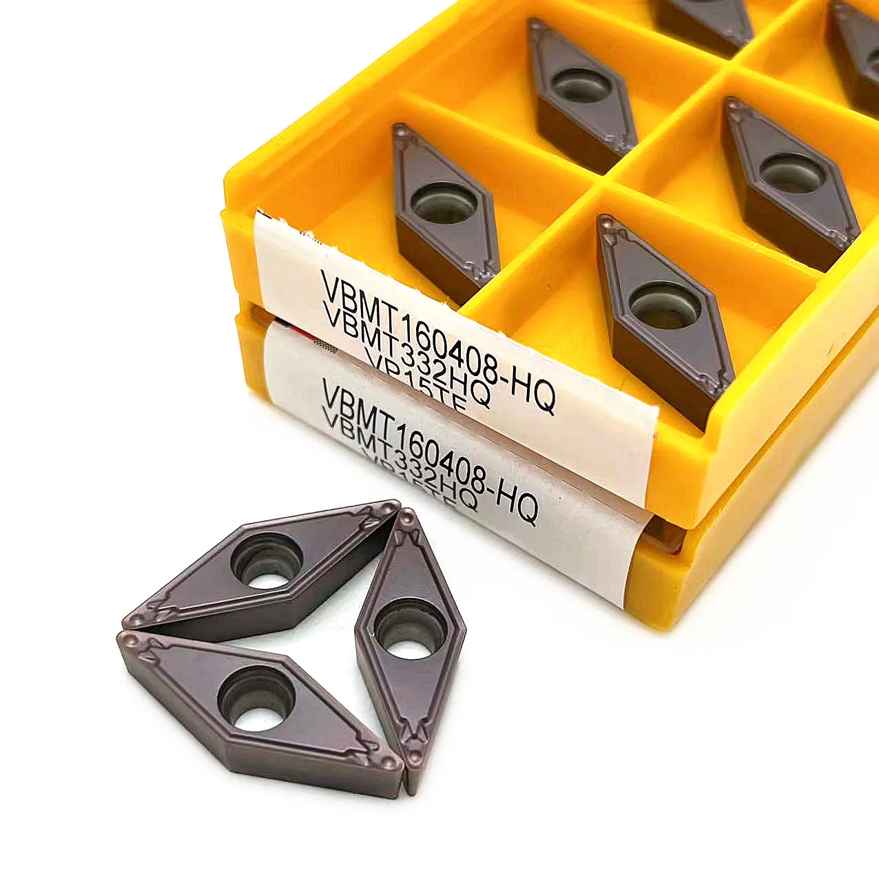 Herramienta de torneado de carburo Original, cortador de torno CNC, 10 piezas, VBMT160408, VBMT160404, HQ, VP15TF, VBMT160404, VP15TF