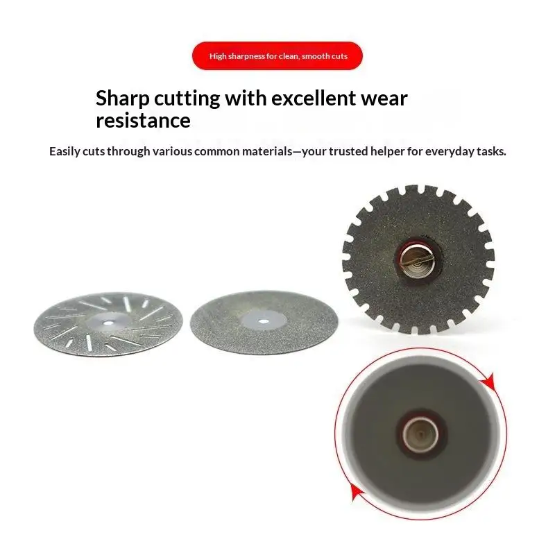 NEW 1Pc Laboratory Diamond Cutting Disc 22mm X 0.2mm 2.35mm Shank Perforated Rotary Grinding Wheel For Precision Lab Use