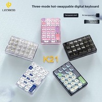 Custom Keyboard Numpad Gaming Mechanical Keyboard LEOBOG K21 21 Key Tri Mode Transparent Rgb Hot-Swap Accounting Keyboard