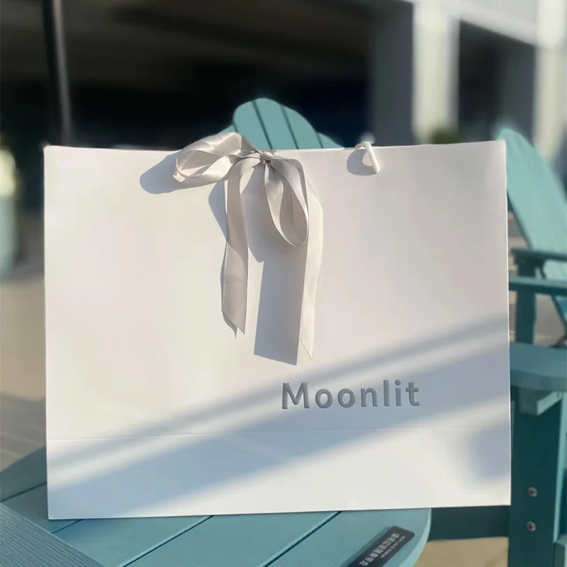 حقيبة ورقية مخصصة بفيونكة لمتاجر الملابس ، حقيبة حمل عالية الجودة ، من من من من من من من الورقي ، من من من الورقي