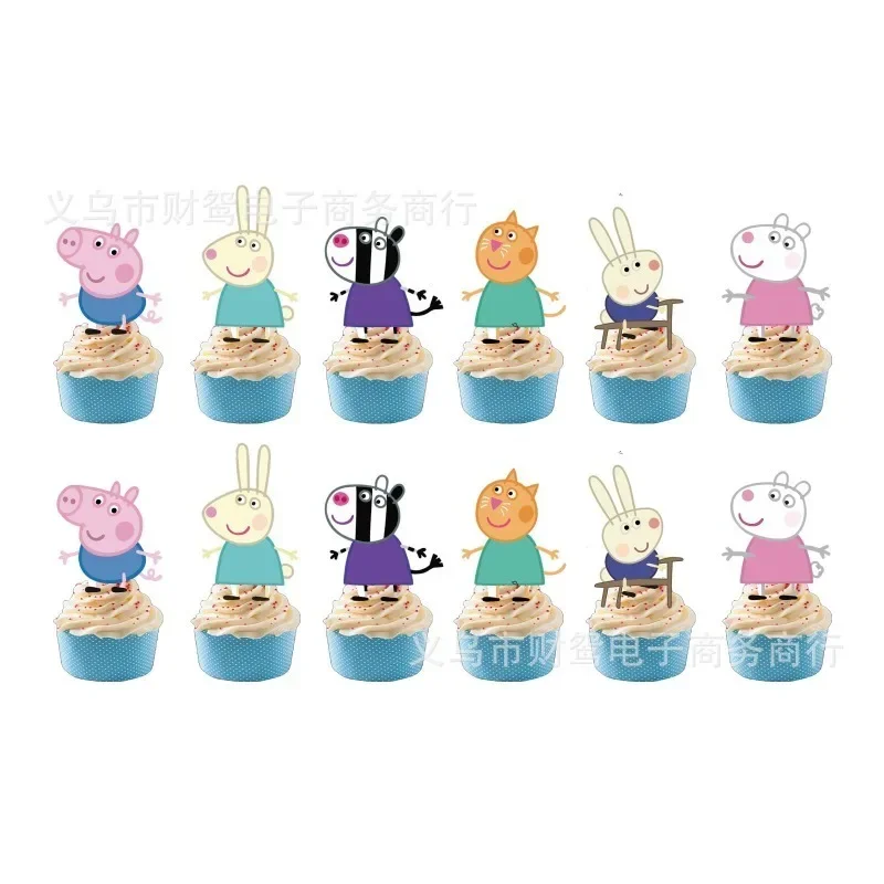 Tema Peppa Pig Cartone animato per bambini Festa di compleanno Bandiera Torta Bandiera Palloncino Decorazione Set di stoviglie usa e getta Regalo di