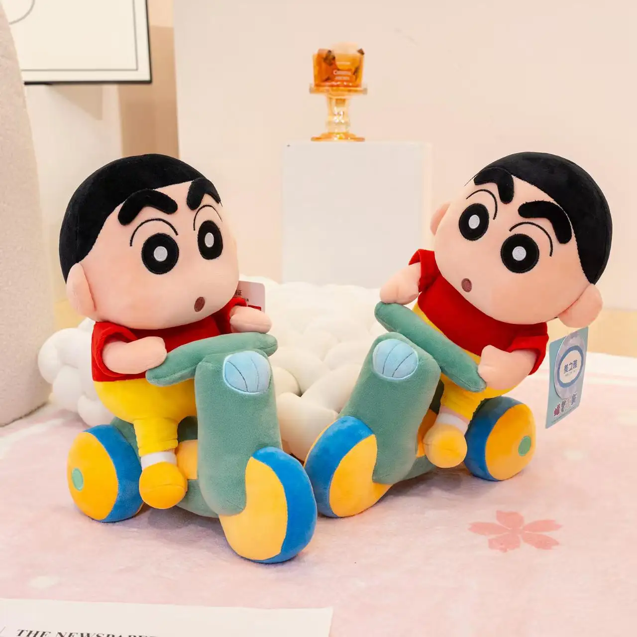 High-Quality Creative Cycling-Themed Crayon Shin-Chan Plush Doll, Super Fun and Whimsical Design, Energetic Stuffed Toy
