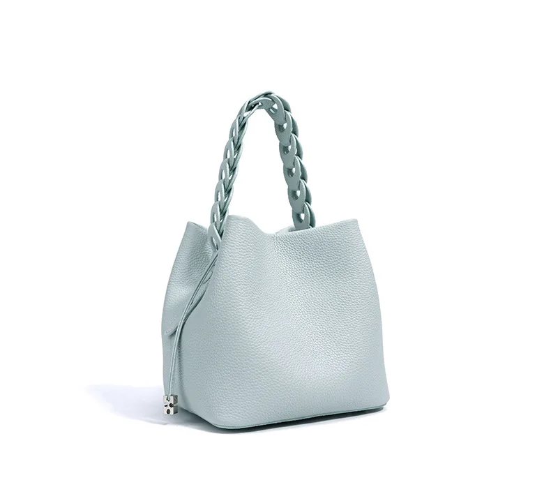 Damen Bucket Bag aus 100% Echtleder, Crossbody Schultertasche, Modische Designer-Shopper-Tasche, Trendige Marken-Handtasche – Detail 28