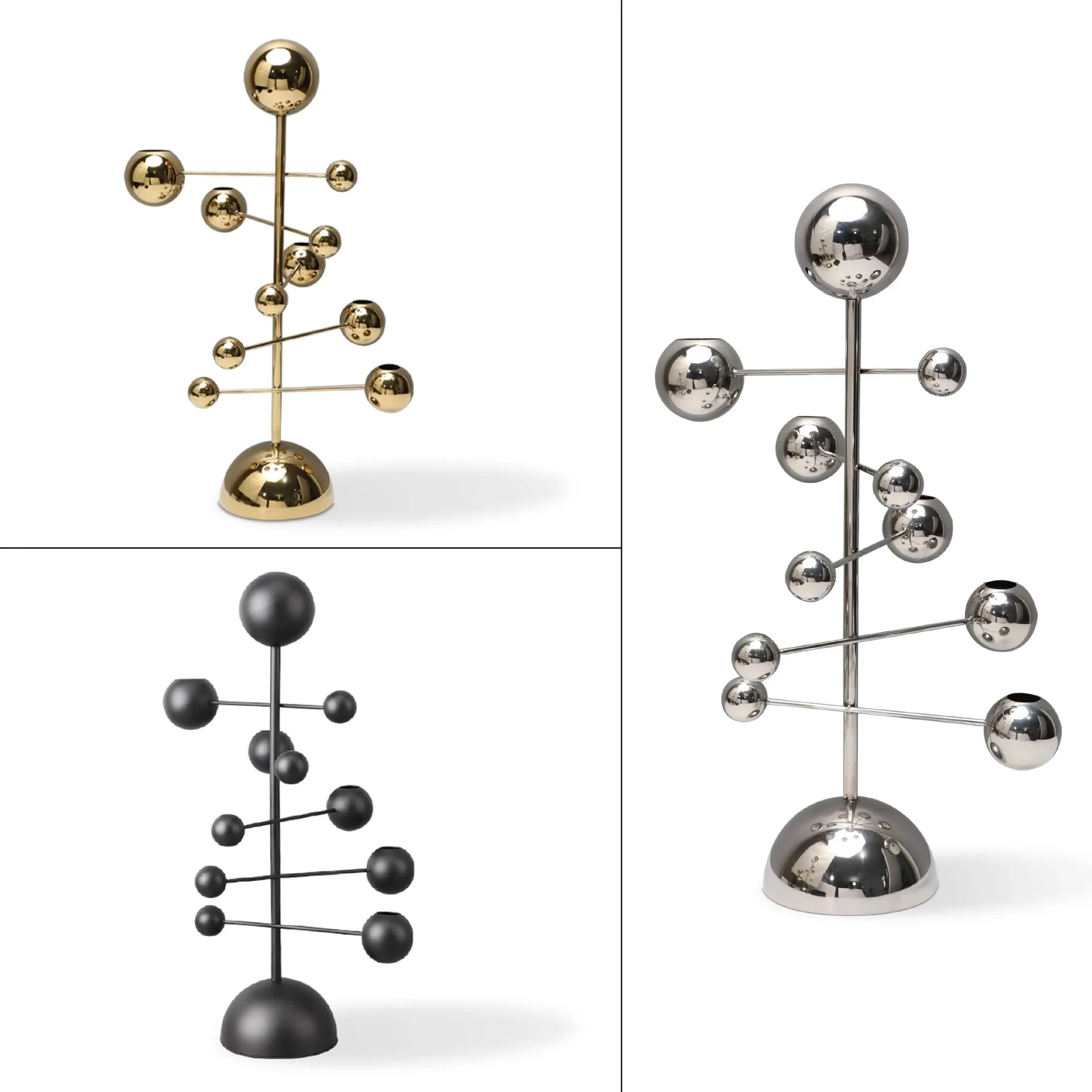 Modern simple round ball spiral candlestick ornament model room bedroom study living room desktop entrance jewelry