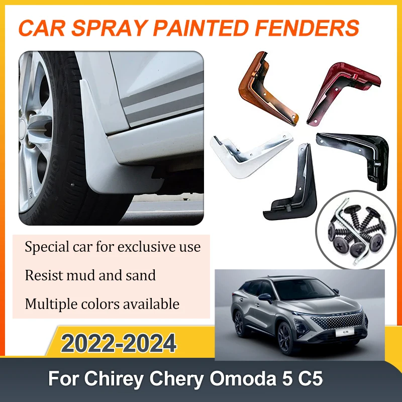 

Car Front Rear Fender For Chirey Chery Omoda 5 C5 Fownix FX 2022 2023 2024 Mud Flaps Splash Guard Mudguard Baking Paint Mudflaps