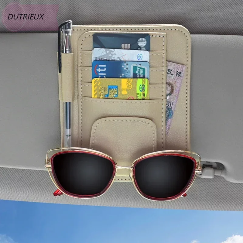 

Car Glasses Storage Sun Visor Point Organizer Storage Pocket Pouch Bag IC Card Holder Clip Stowing Tidying Auto Car Accessories