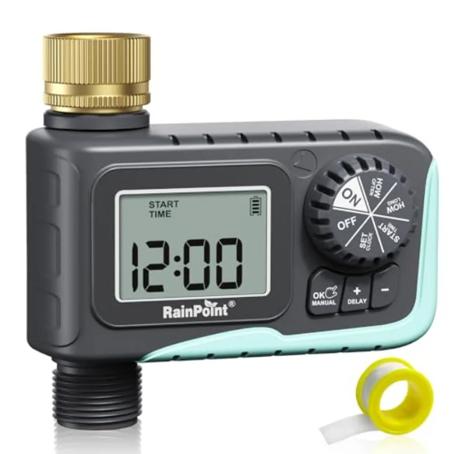 

Таймер для полива на открытом воздухе, программируемый, для садового шланга, системы орошения с функцией отсрочки полива при дожде/ручным управлением