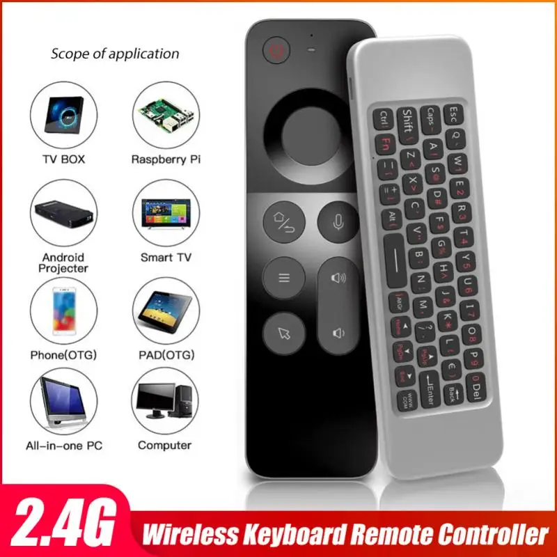 W3 2.4G Wireless Air Mouse Gyroscope IR Learning Smart Voice Remote Control Mini Keyboard For Android TV Box X96 PC Projector