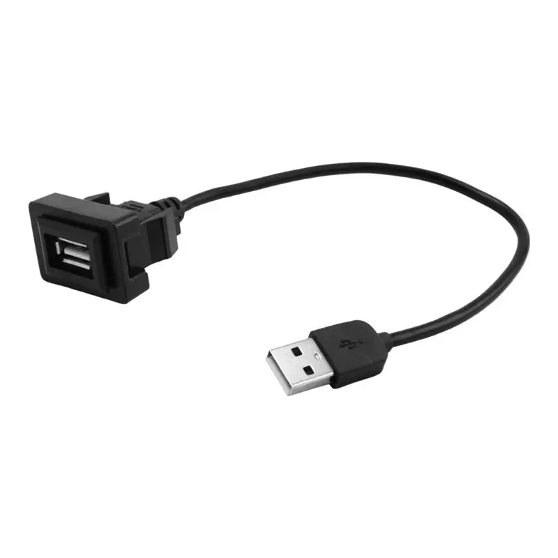 A82M-USB Dashboard Flush Port Panel Mount For Toyota Current Outlet USB Socket 2.0 Port Panel Extension Cable Adapter