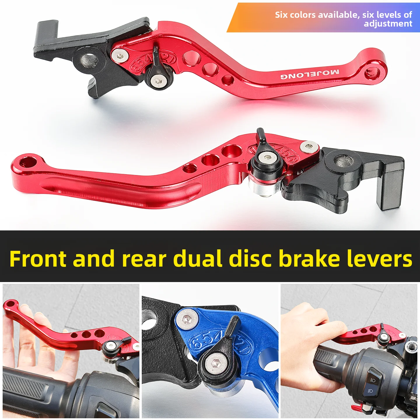 

Heavy Duty CNC Aluminum Alloy Front Rear Disc Brake Levers Anti-Slip Grip for Suzuki Yamaha Honda 125cc Motorcycle