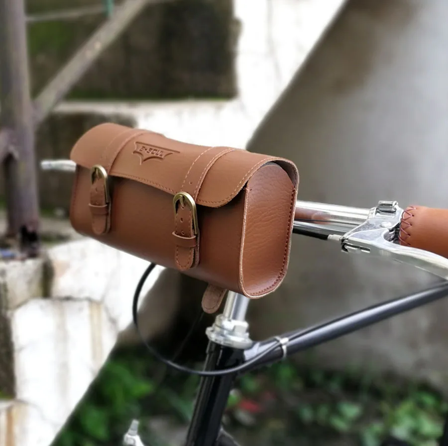 

Bicycle Retro Tail Bag Cushion Saddle Bag Leather Brown Riding Bag British Retro