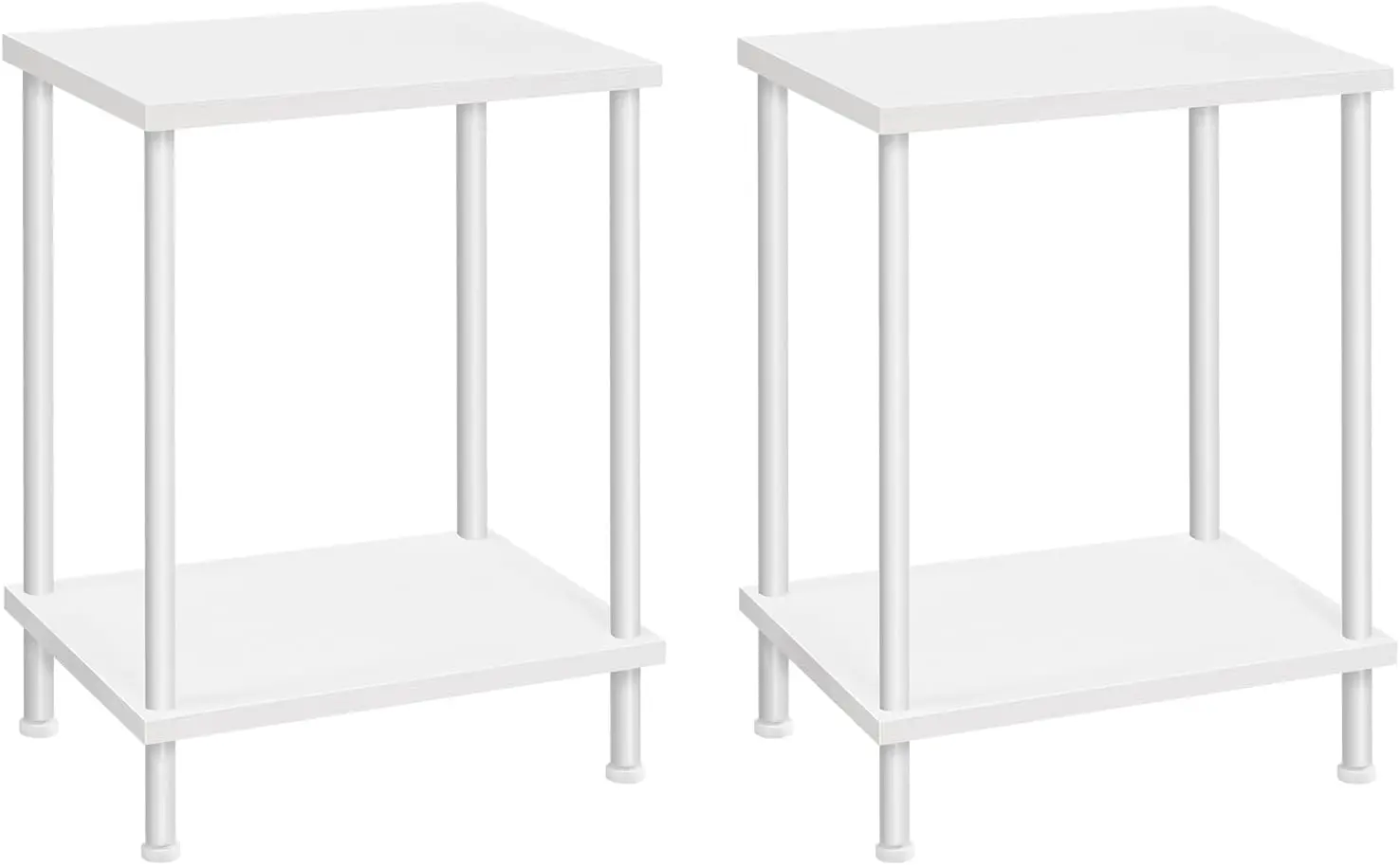

End Tables Set of 2, Small Side Table, Nightstand with 2-Layer Storage Shelves, Sofa Table for Small Spaces, Living Room, Bed
