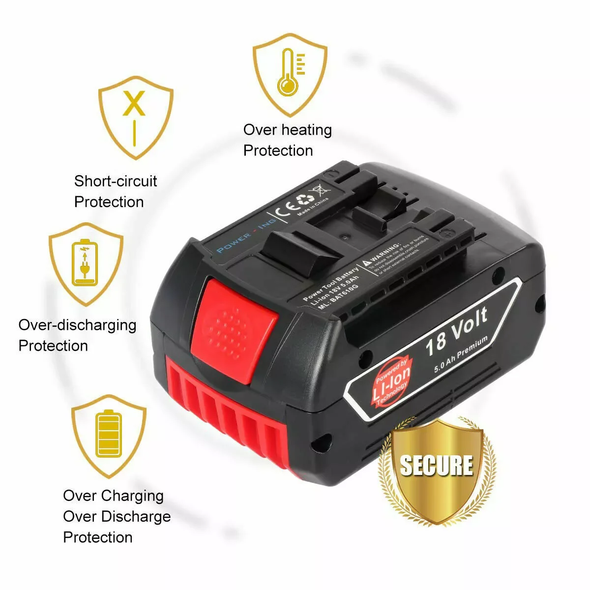 بطارية 18 فولت 8000 مللي أمبير في الساعة لبوش BAT618 احترافية GBA GBH GSR GSB BAT620 BAT609G BAT614 بطارية بديلة للحفر الكهربائي #5