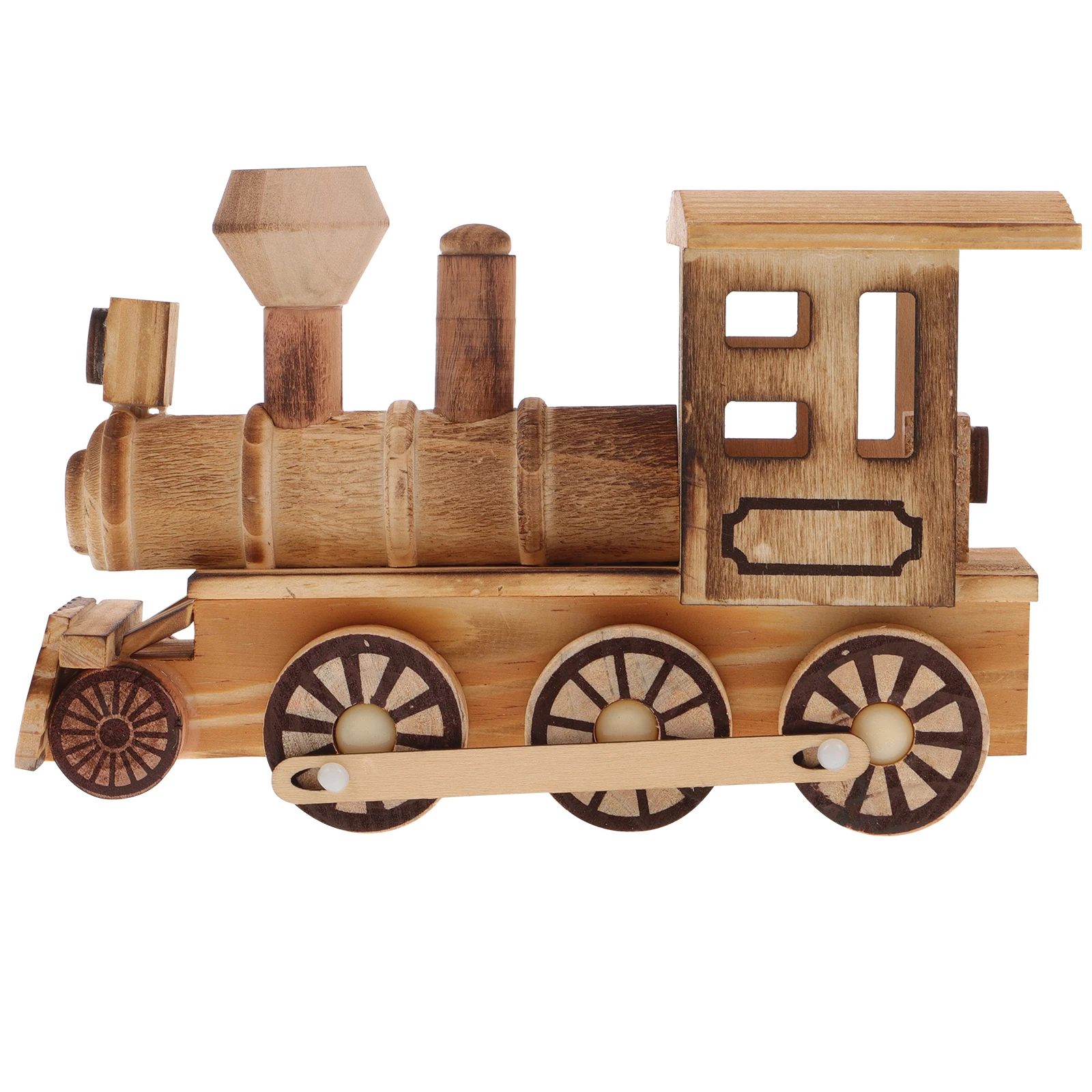 

Wooden Locomotive Train Decor Mini Model Wood Desktop Adornments Statue Desk Adornments Home Creative Ornament Ornament