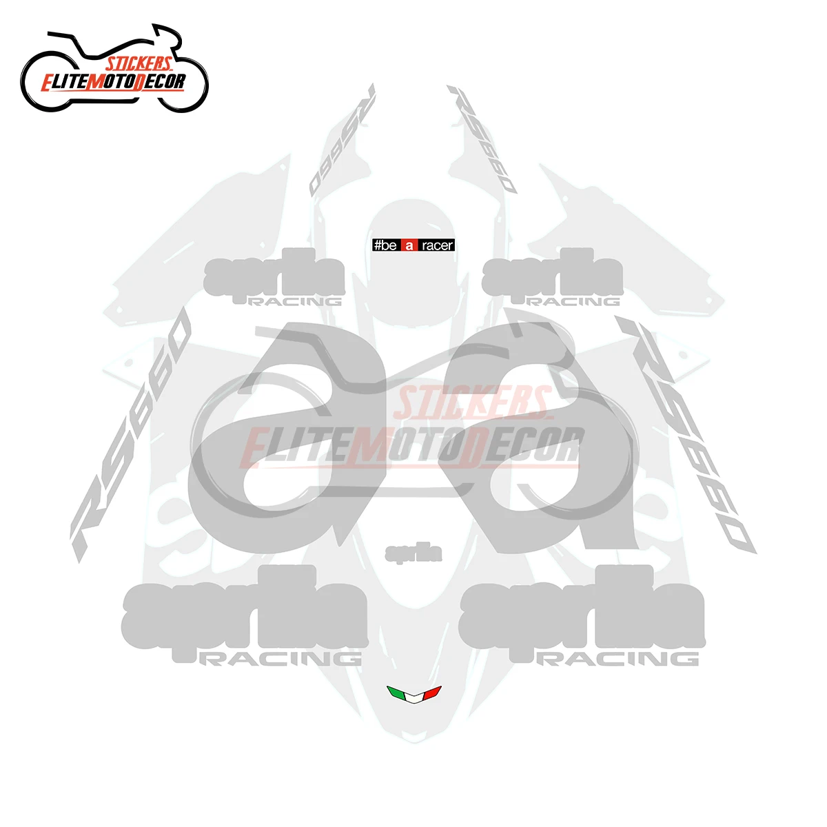 For Aprilia RS660 RS 660 Motorcycle Fairing Shell Sticker Decal Customized Line Hollow Full Car Logo decals kit