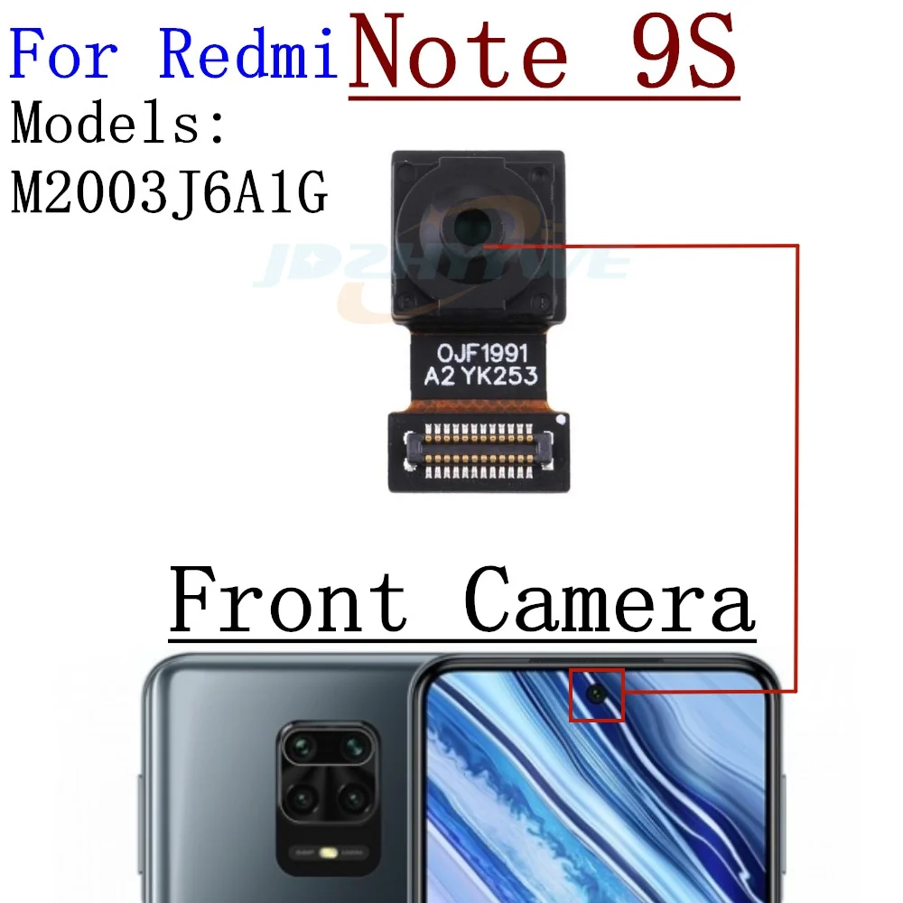 Front Rear Camera For Xiaomi Redmi Note 9S Note9S M2003J6A1G Backside Wide Depth Macro Back Facing Main Camera Module Parts