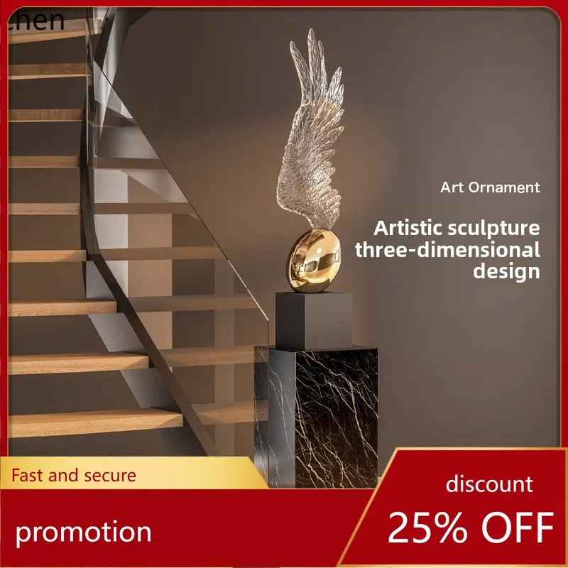 

HT креативный прозрачный ангельский орнамент с крыльями, лестница, угловая скульптура, офисное украшение, аксессуары для украшения дома