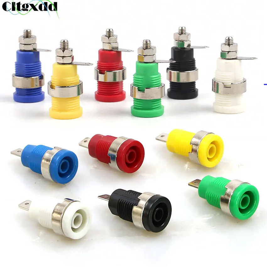 1pcs Insulated Safety 4MM Banana Plug Socket Jack Panel Mount Binding Post Connector Multimeter Socket Banana head Female 32A