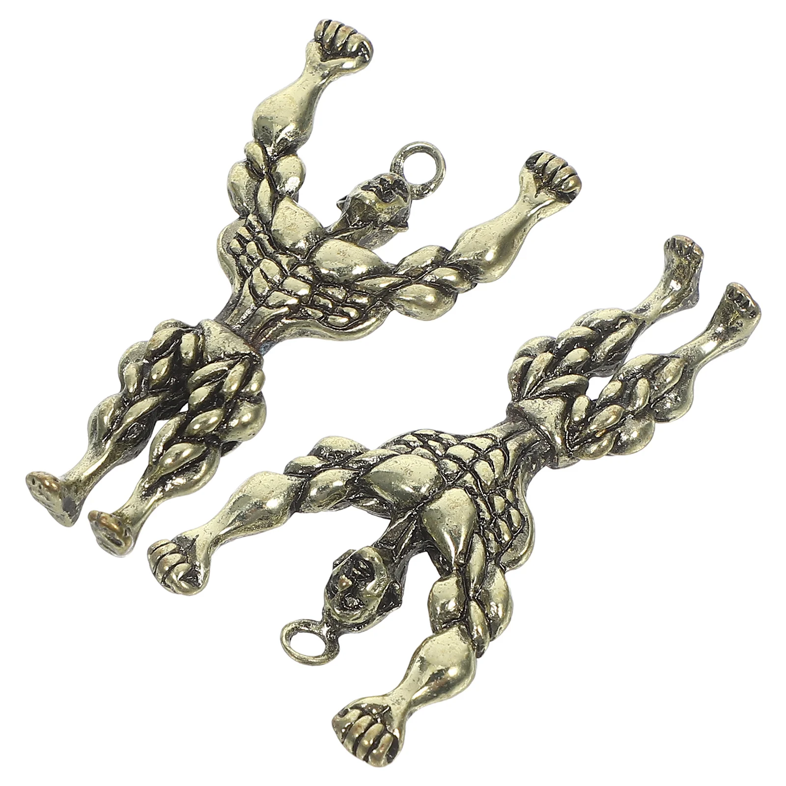 

2pcs Fitness Expert Pendant Zinc Alloy Handicraft Pendants Jewelry Making Supplies Bodybuilding Man Finish
