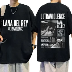 Singer Lana Del Rey 2023 Double Sided Graphic T Shirts Men Women Hip Hop Retro T-shirt Summer Cotton Oversized Tshirt Streetwear