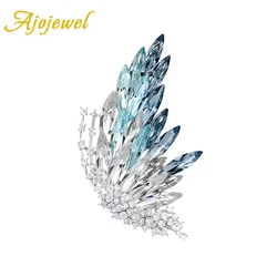 Ajojewel Beautiful Gradient Crystal Butterfly Brooches For Women New Items All Match Insect Jewelry Cloth Pin