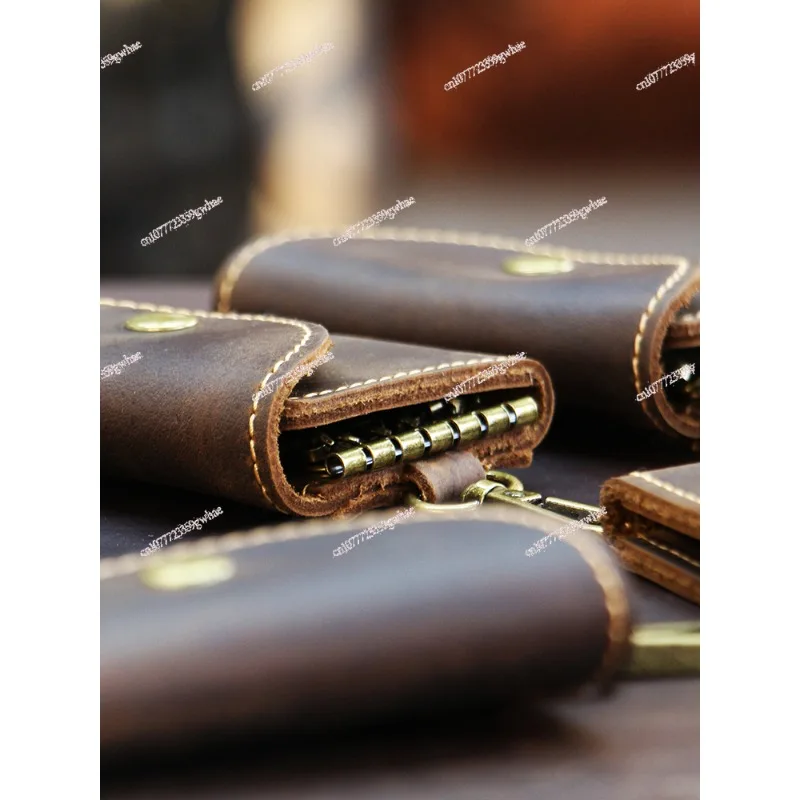 Handmade pure cowhide car key bag