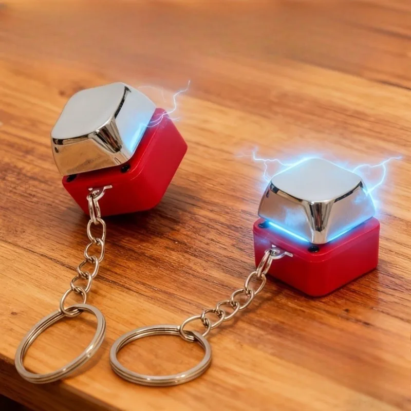 Novelty Prank Shock Keychain, Creative Electric Keyboard Handshake Trick Prop, Funny Joke Accessory for Halloween Party