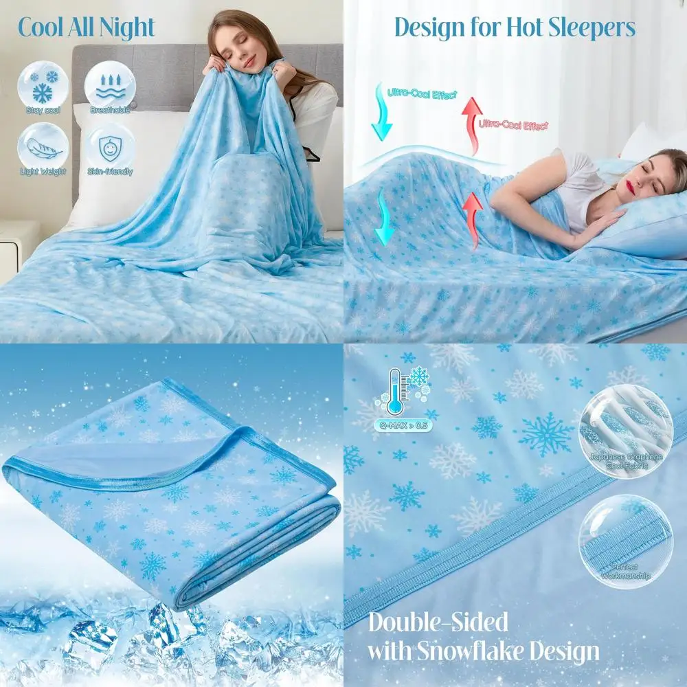 

Легкое летнее охлаждающее одеяло для тех, кто страдает от жары - идеально для кровати, дивана или кушетки (California King, 96 x 102)