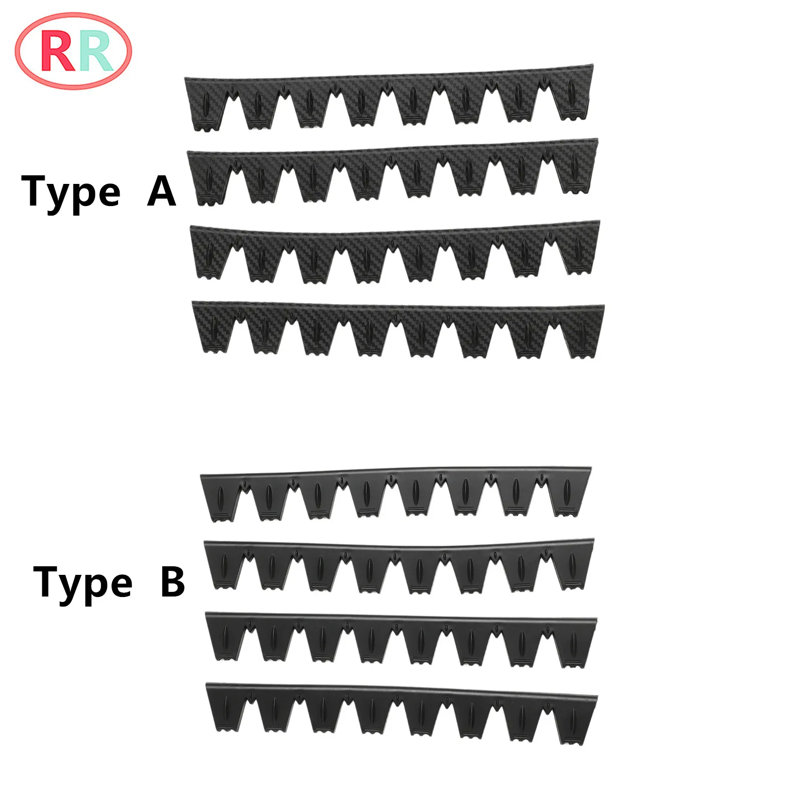 

8Pcs Universal Car Front Bumper Bottom Anti-Scratch Strip Scrape Guard Black Bumper Lips Scrape Guard And Stickers