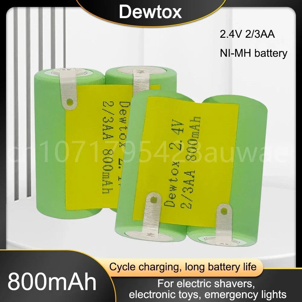 2.4V 2/3AA 800mAh NIMH Rechargeable Battery Welded 2* Battery Instead of 2.4V 2/3AA Tablet for LED Lamps