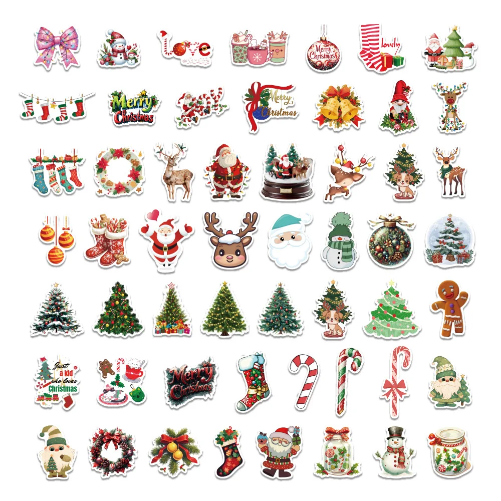 50PCS Weihnachten Graffiti Aufkleber Party Dekoration Cartoon Gitarre Telefon Fall Wasser Tasse Notebook Koffer DIY Spielzeug Geschenk Aufkleber